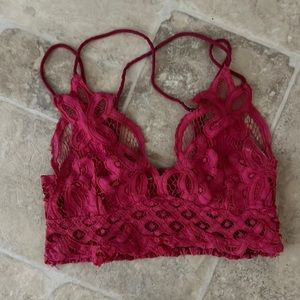 Free People Adela Bralette in Hot Pink